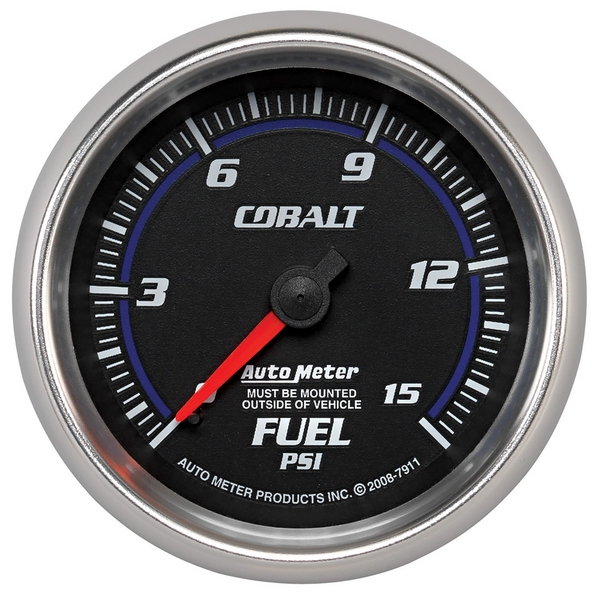 2-5/8" FUEL PRESSURE, 0-15 PSI, COBALT